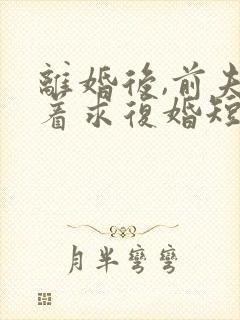 离婚后,前夫哭着求复婚短视频完整版