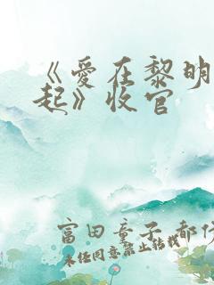 《爱在黎明前升起》收官