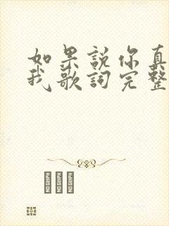 如果说你真的爱我歌词完整版