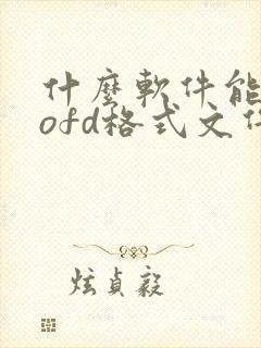 什么软件能打开ofd格式文件