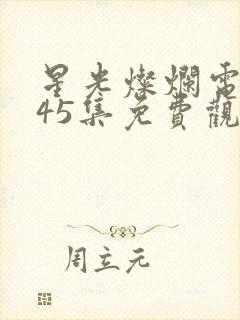 星光灿烂电视剧45集免费观看