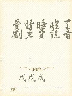 爱情睡醒了连续剧免费观看