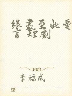 缘尽至此爱不再言 短剧