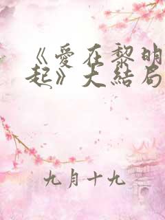 《爱在黎明前升起》大结局
