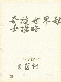 奇迹世界起源战士攻略