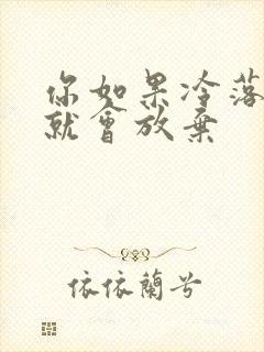 你如果冷落我我就会放弃