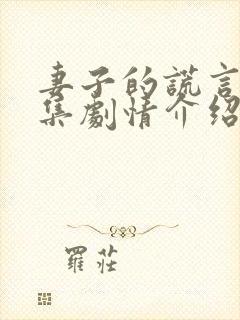 妻子的谎言多少集剧情介绍大结局