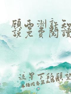 顾西洲许知意小说免费阅读无弹窗