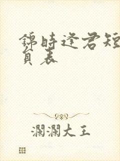 锦时逢君短剧演员表