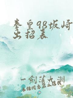 拳皇98坂崎良出招表