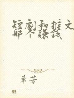 短剧和推文小说哪个赚钱