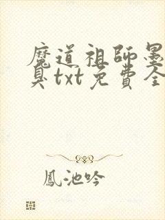 魔道祖师墨香铜臭txt免费全本小说