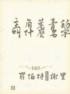 主角叶青的小说叫什么名字