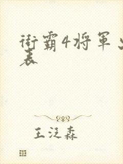 街霸4将军出招表