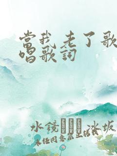 当我老了歌曲原唱歌词