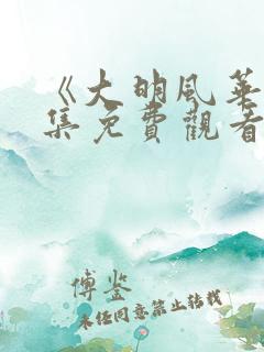 《大明风华》全集免费观看