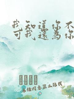 我知道你不爱我可我还为你执着歌词