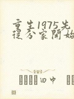 重生1975先从分家开始的小说