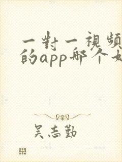 一对一视频聊天的app哪个好