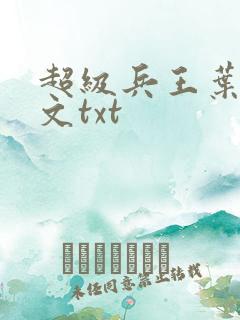 超级兵王叶谦全文txt