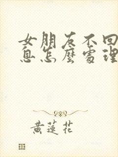 女朋友不回你消息怎么处理