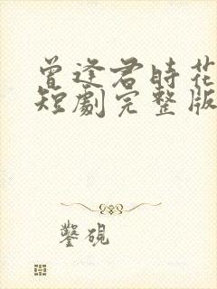 曾逢君时花照眼短剧完整版