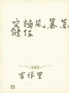 究极风暴怎么改键位