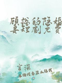 顾总的隐婚小罪妻短剧免费观看