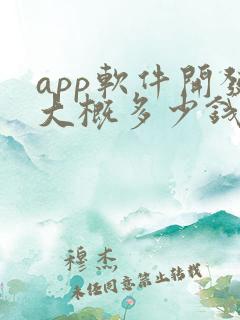 app软件开发大概多少钱