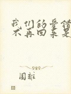 我们的爱错过就不再回来是什么歌