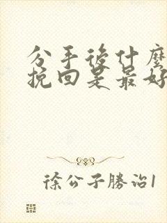 分手后什么时候挽回是最好的