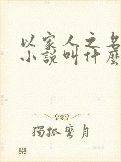以家人之名原著小说叫什么名字