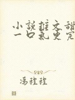 小说推文甜宠文一口气更完