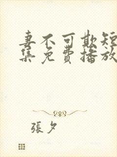 妻不可欺短剧全集免费播放