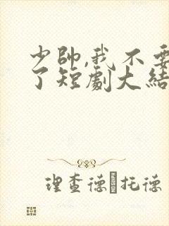 少帅,我不要你了短剧大结局