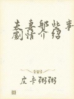 夫妻那些事分集剧情介绍