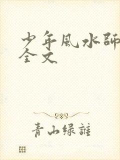 少年风水师吴峥全文