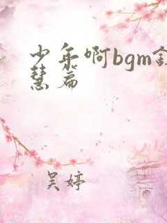 少年啊bgm钰慧篇