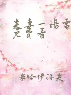 夫妻一场电视剧免费看