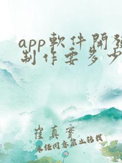 app软件开发制作要多少钱