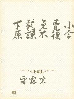 下载免费小说不原谅不复合苏小姐独美