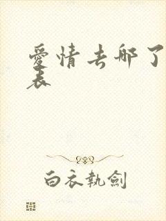 爱情去哪了演员表