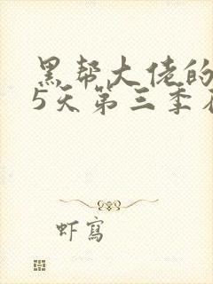 黑帮大佬的365天第三季在线播放