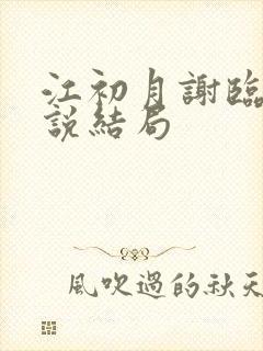 江初月谢临渊小说结局