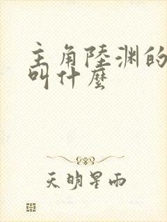 主角陆渊的小说叫什么