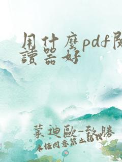 用什么pdf阅读器好