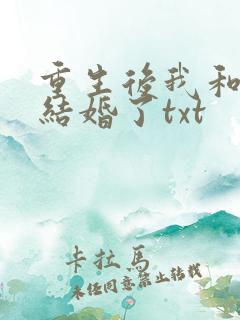 重生后我和宿敌结婚了txt