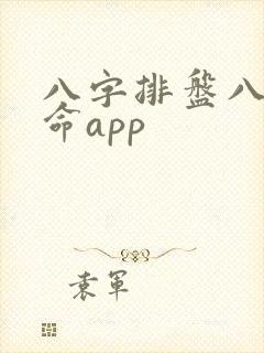 八字排盘八字算命app