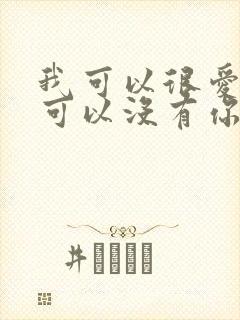 我可以很爱你也可以没有你歌词