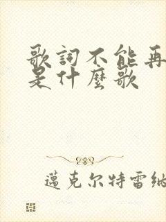 歌词不能再爱你是什么歌